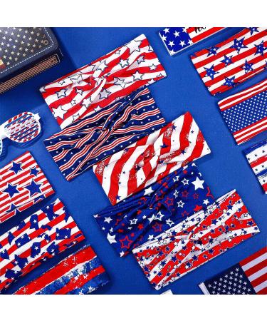 Patriotic American Flag Headband Set - 20 Pcs 4th of July Twisted Hair Bands for Women - USA Bandanas Stretchy Head Wraps for Independence Day Yoga & Running - Buy Online on GoSupps.com