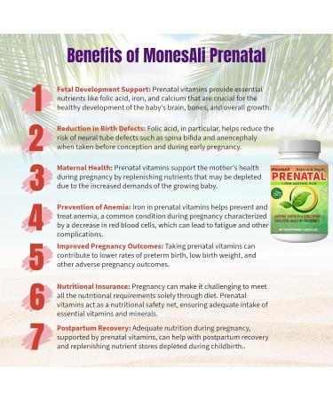 Prenatal Vitamins for Women | Postnatal | Vegan Halal Gelatin Free | with Folate Iron & Biotin | Supports Pregnancy Postpartum Energy & Hair Health 90 Capsules Unflavored 90 Count (Pack of 1) - Buy Online on GoSupps.com