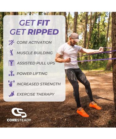 Coresteady Pull Up Bands & Resistance Bands - Heavy Duty Rubber Loop Bands for Men & Women - Build Power & Muscle - Fitness Training Assist for Pull Ups & Exercise (Red/Black/Purple/Green) - Buy Online on GoSupps.com