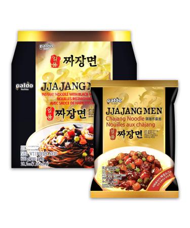 Paldo Fun & Yum Ilpoom Jjajangmen Noodles, Pack of 4, Traditional Brothless Chajang Ramen with Savory & Sweet Black Bean Sauce, Oriental Style Korean Ramyun, Soupless K-Food, 200g x 4 7.05 Ounce (Pack of 4)