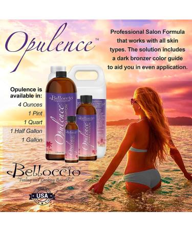 Belloccio Opulence Ultra Premium DHA Sunless Tanning Solution 32 fl oz - Dark Bronzer Color Guide - 1 Quart - Buy Online on GoSupps.com