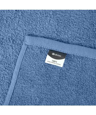 Oakias Blue Cotton Wash Cloths 24 Pack - 12x12 Inches Face Towels | Quick Drying Washcloths - Buy Online on GoSupps.com