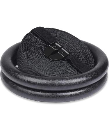 Garage Fit Gymnastic Rings - Premium Heavy Duty Cross Training & Fitness Exercise Rings in Black - Buy Online on GoSupps.com