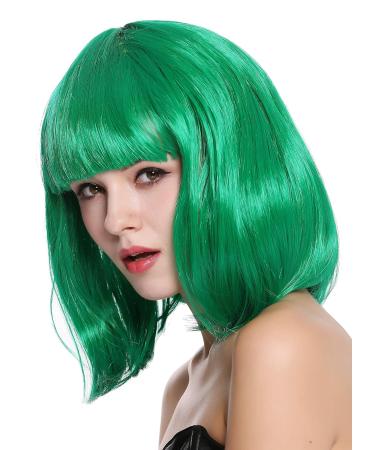 Buy WIG ME UP 0073-3-PC18 Green Long Bob Wig with Bangs - Ladies Carnival Wig - Shoulder Length Straight Hair - Buy Online on GoSupps.com