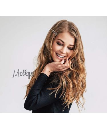 Clear Rhinestone Studded Gold Hair Barrette Bobby Pin Clip - 4 Count - Buy Online on GoSupps.com