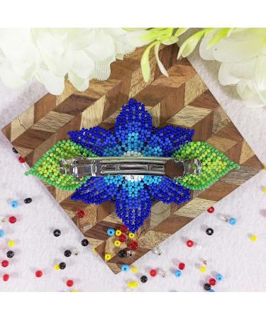 Handmade Native American Style Blue Beaded Hair Clips Collection - Buy Online on GoSupps.com