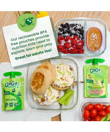 GoGo squeeZ Fruit on the Go Kids Snacks Variety Pack  3.2 oz. (20 Pouches) - Apple Apple  Apple Pineapple Passion Fruit  Apple Mango Guava Flavors - Nut Free  Dairy Free  Gluten Free Snacks for Kids Tropical Variety Pack - Buy Online on GoSupps.com