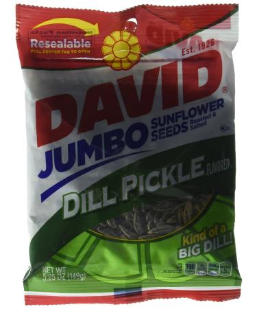 David Jumbo DILL PICKLE Sunflower Seeds, Roasted and Salted (3 Pack) 5.25 oz each 5.25 Ounce (Pack of 3)