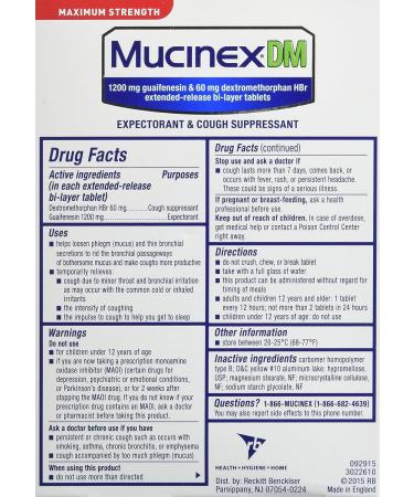 Mucinex DM Maximum Strength 12-Hour Expectorant & Cough Suppressant 14 ct Tablets - Buy Online on GoSupps.com