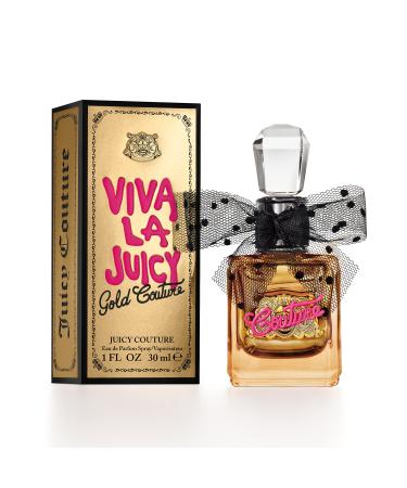 Juicy Couture Viva La Juicy Gold Eau De Parfum Women's Perfume with Notes of Luscious Berry Jasmine Sambac & Vanilla Cream - Fruity & Sweet Perfume for Women EDP Spray 1.0 fl oz