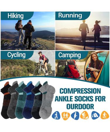 Anlisim Merino Hiking Socks - Warm Wool Compression Sports Socks for Men | 6 Pairs Sizes 36-42 | Ideal for Running & Outdoor Activities - Buy Online on GoSupps.com
