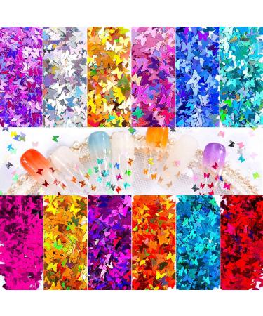 24 Colors Butterfly Nail Glitter for Face Nails Eyes Lips & Hair | Perfect for Festivals Parties & Christmas - Buy Online on GoSupps.com
