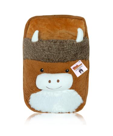 Things2KeepUWarm Heated Foot Muff Highland Cow - Hot Water Bottle Feet Warmer for Home Office Brown 1 Count (Pack of 1)