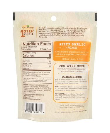 Mrs. Wages 1 Step Pickle Spicy Garlic Pickling Mix 7.01oz (Pack of 6) - Convenient Ready-Made Mix for Quick Pickling - Buy Online on GoSupps.com