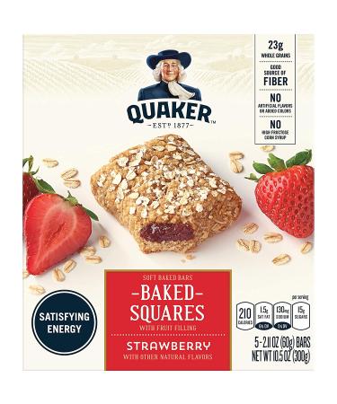 Quaker Baked Squares Variety Pack - Strawberry & Apple Cinnamon Soft Baked Bars (20 Bars) - Buy Online on GoSupps.com