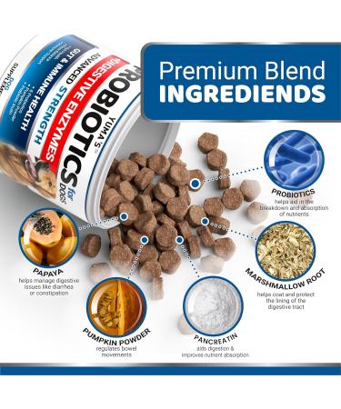 Probiotics for Dogs - Chews with Digestive Enzymes and Fiber Supplement Made in The USA - Buy Online on GoSupps.com