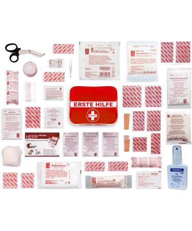 First Aid Set - German Language Emergency Kit for Hiking Travel & Home - Complete First Aid Bag with Plasters & Strips - Buy Online on GoSupps.com