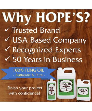 HOPE'S 100% Pure Tung Oil  Waterproof Natural Wood Finish and Sealer  128 Fl Oz One  128 Fl Oz One  128 Fl Oz - Buy Online on GoSupps.com