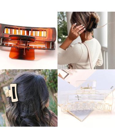 Large Hair Claw Clips for Thick Hair - Set of 4 | Strong Hold Banana Clip for Women with French Design | Ideal Hair Accessories for Long Curly Hair - Buy Online on GoSupps.com