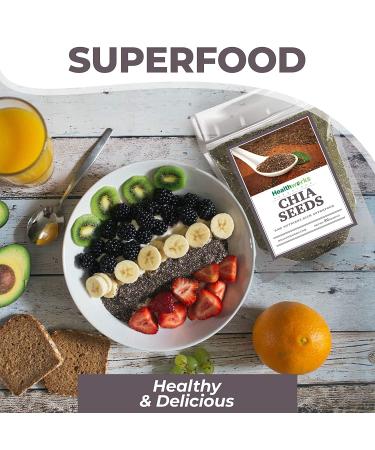 Healthworks Chia Seeds Raw - 32oz (2lbs) | Premium All-Natural Superfood with Omega-3, Fiber & Protein | Great for Shakes, Smoothies & Oatmeal - Buy Online on GoSupps.com