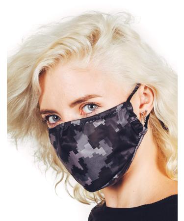 Fydelity-Face Mask|Breathable Adjustable Comfortable Reusable Fabric Camouflague Black
