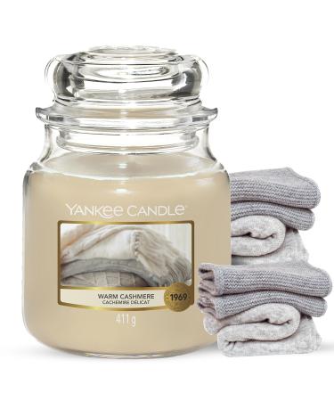 Yankee Candle scented candle | Warm Cashmere | Burn time up to 75 hours | Medium in a glass jar Warm Cashmere Medium candle in a glass jar