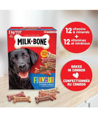 Milk-Bone Flavour Snacks Dog Biscuits Medium Sized Dog Treats Assorted Flavours 2kg Box Medium dog 2Kg - Buy Online on GoSupps.com