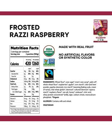 Nature's Path Frosted Razzi Raspberry Toaster Pastries - Organic & Healthy, 11oz Box (Pack of 12) - Buy Online on GoSupps.com