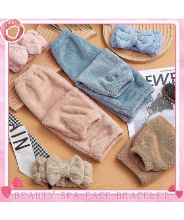 Microfiber Wrist Sleeve & Headband Spa Set for Women - 6pc Facial Washband & Makeup Headband Kit - Buy Online on GoSupps.com