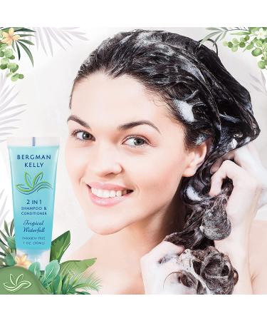 Bergman Kelly Travel Size 2-in-1 Shampoo & Conditioner 1oz - 100 Pack Tropical Waterfall | Hotel Toiletries Bulk, Invigorating Amenities - Buy Online on GoSupps.com