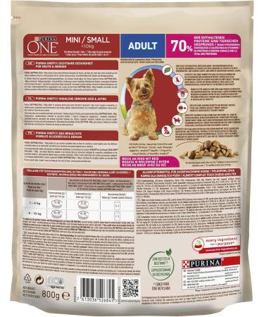 PURINA ONE Mini/S Dry Food for Small Dogs Rich in Beef and Rice 8 x 800 g 8 Cans - Buy Online on GoSupps.com