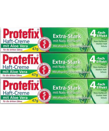 Protefix Extra-Strong Aloe Vera Adhesive Cream 47g Pack of 3 (3x 47g)
