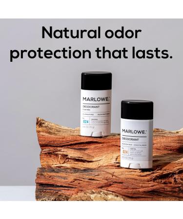 MARLOWE. No. 024 Mens Santal Deodorant 2.5 oz Natural Deodorant for Men Aluminum Free Stick Made with Coconut Oil Shea Butter & Jojoba Natural Ingredients Warm Amber Spice & Citron Scent - Buy Online on GoSupps.com