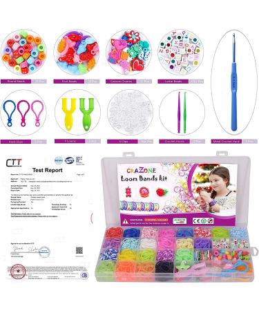 CRAZONE 2000+ Pcs Rubber Bands Refill Kit - DIY Weaving Loom Bracelet Making Set for Kids | 23 Colors, 200+ Beads, 12 Charms | Perfect Christmas & Birthday Gift - Buy Online on GoSupps.com