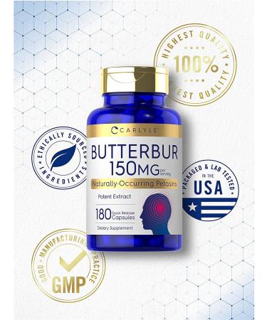 Carlyle Butterbur 150 mg - 180 Capsules | Natural Allergy Relief & Sinus Support - Buy Online on GoSupps.com