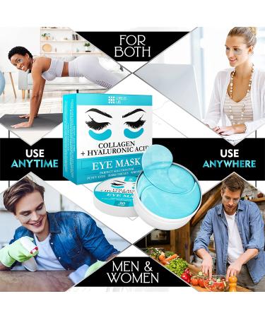 Hydrating Under Eye Mask for Puffy Eyes, Dark Circles, and Wrinkles - Collagen and Hyaluronic Acid Eye Patches for Anti-Aging Skincare - Buy Online on GoSupps.com