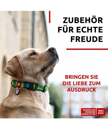 Waudog Adjustable Nylon Dog Collar for Large & Medium Dogs - Stylish Avocado Design 35-58 cm Length 25 mm Width - Buy Online on GoSupps.com