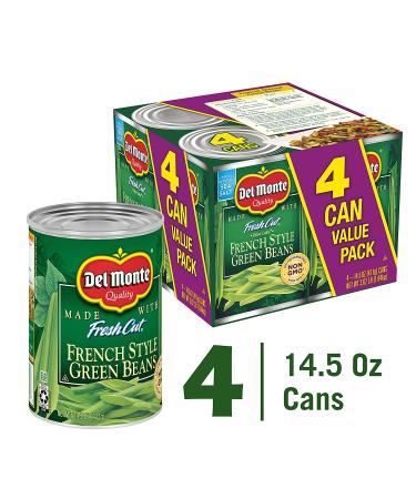 Del Monte French Style Green Beans 14.5oz (Pack of 4) - Canned Fresh Cut Blue Lake Beans - Buy Online on GoSupps.com