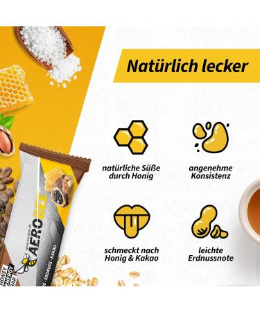 Aerobee Energy Bar - 12x50g Honey Peanut & Cocoa - Sugar-Free Oat Bars for Endurance Hiking & Meal Replacement - Buy Online on GoSupps.com