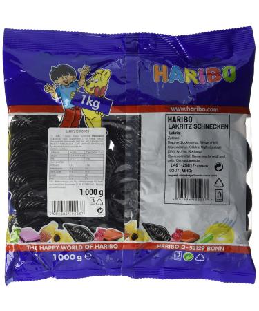 Haribo Liquorice Snails - Pack of 2 (2 x 1kg) | Buy Online | International Shipping - Buy Online on GoSupps.com