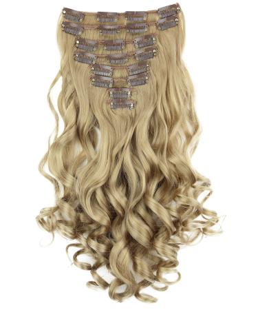 CAISHA XXL 15" 8 Pieces Set Clip In Extensions Hair Extension Hairpiece Voluminous Wavy Dark Blonde CES106-1 dark blonde #25 CES106-1