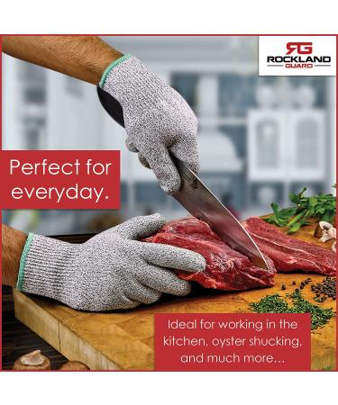 Rockland Guard Oyster Shucking Set - Level 5 Cut Resistant Gloves with Stainless Steel Knife - Buy Online on GoSupps.com