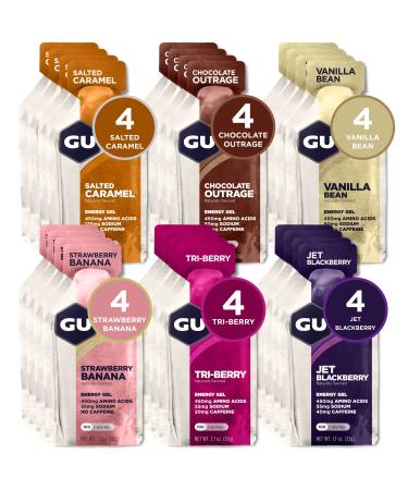 GU Energy Original Sports Nutrition Energy Gel, 24-Count, Assorted Flavors Assorted Flavors 24 Count (Pack of 1)