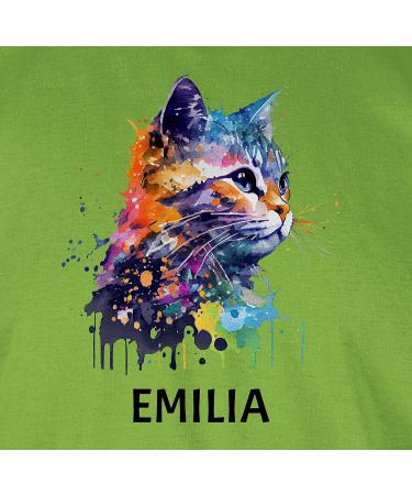 Personalized Cat Lover T-Shirt - Custom Name Gift | Shirtracer Men's Light Green Cat Design - Buy Online on GoSupps.com