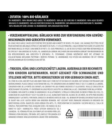 Buy Organic Wild Garlic Leaves 125g | 100% Natural Additive-Free | Premium Quality from Controlled Organic Cultivation - Buy Online on GoSupps.com