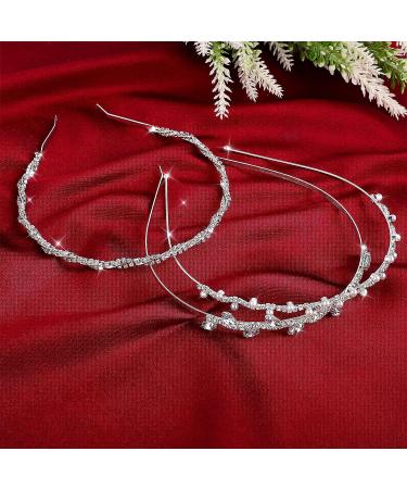 Sibba Bride Headband Set - Pearl Princess Tiara Crown for Wedding, Bridal Hair Accessories for Women and Girls - Buy Online on GoSupps.com
