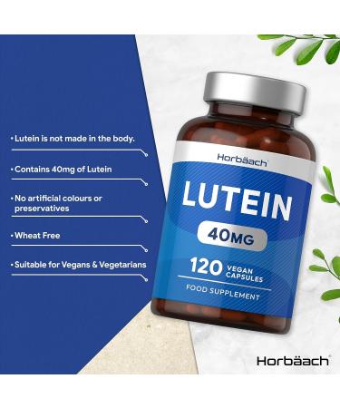 Lutein Supplement for Eyes 40mg - 120 Vegan Capsules - High Strength Vision Support - No Artificial Preservatives | Horbaach - Buy Online on GoSupps.com