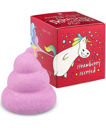 Unicorn Poo Kids Bath Bombs Pink Shimmer Bath Bomb Fun Gifts for Girls Women Boys Handmade Natural Fizzy Bath Bombs for Children and Adults Strawberry