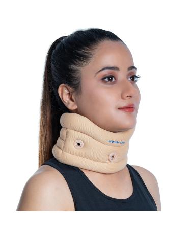 WC- Soft Cervical Collar Adjustable Collar Neck Support Brace Neck Support Soft Neck Collar Neck Brace for Neck Pain and Support for Women & Men-Small Small Beige