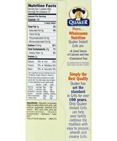 Quaker Instant Grits 340g x 2 - Quick & Delicious Breakfast Option - Buy Online on GoSupps.com